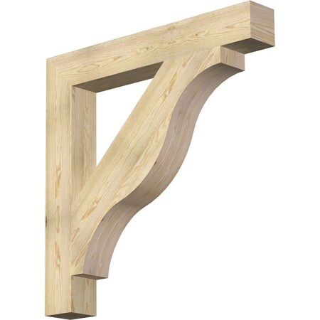 Ekena Millwork Funston Block Rough Sawn Bracket, Douglas Fir, 6"W x 44"D x 44"H BKT06X44X44FST05RDF